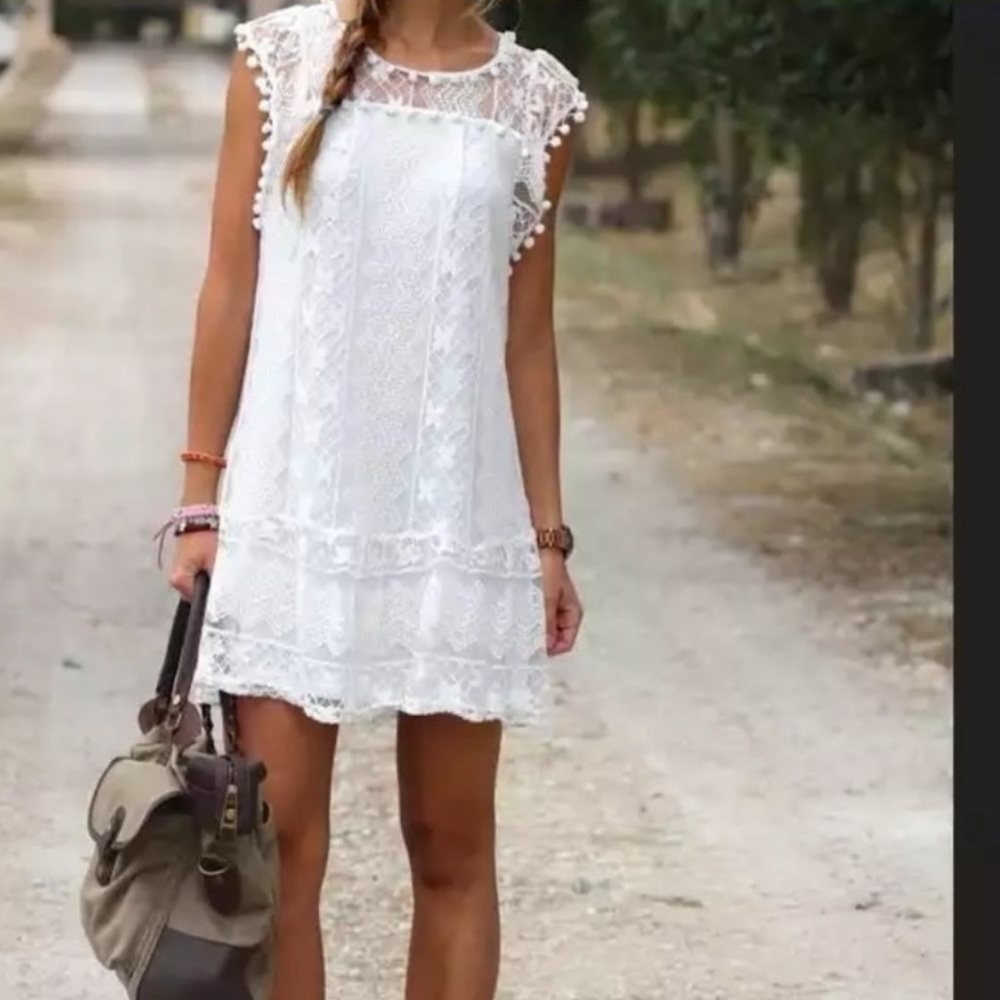 White dress Boho style - Picture 4 of 6